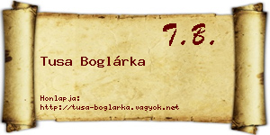 Tusa Boglárka névjegykártya
